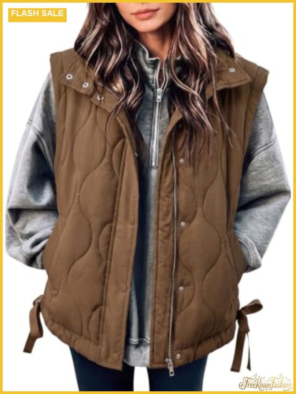 Womens Quilted Puffer Vest Lightweight Sleeveless Zip Jacket